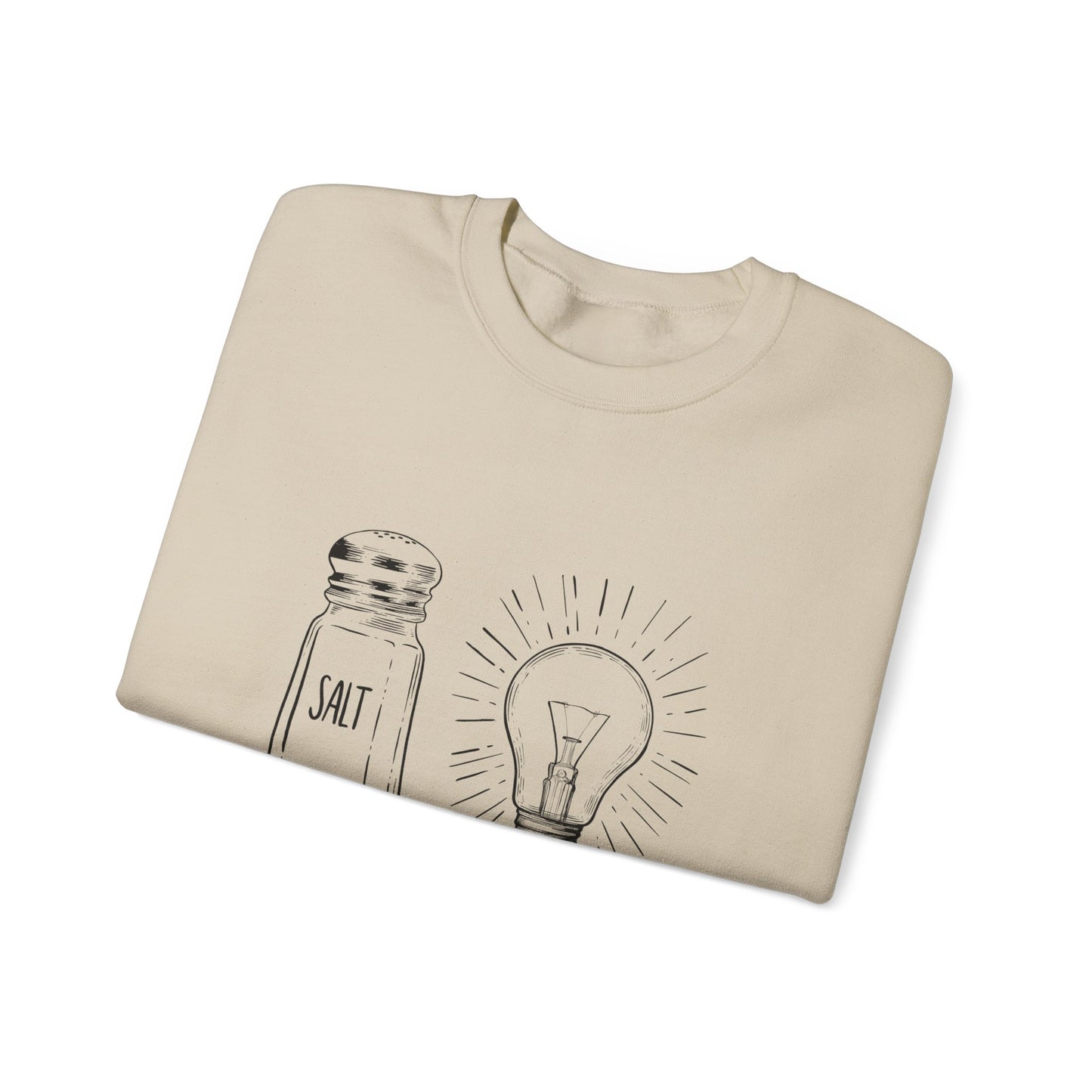 Salt & Light Crewneck Sweatshirt - Unisex Gift, Cozy Layer, Ideal for Everyday Wear, Casual Outfit, Unique Design