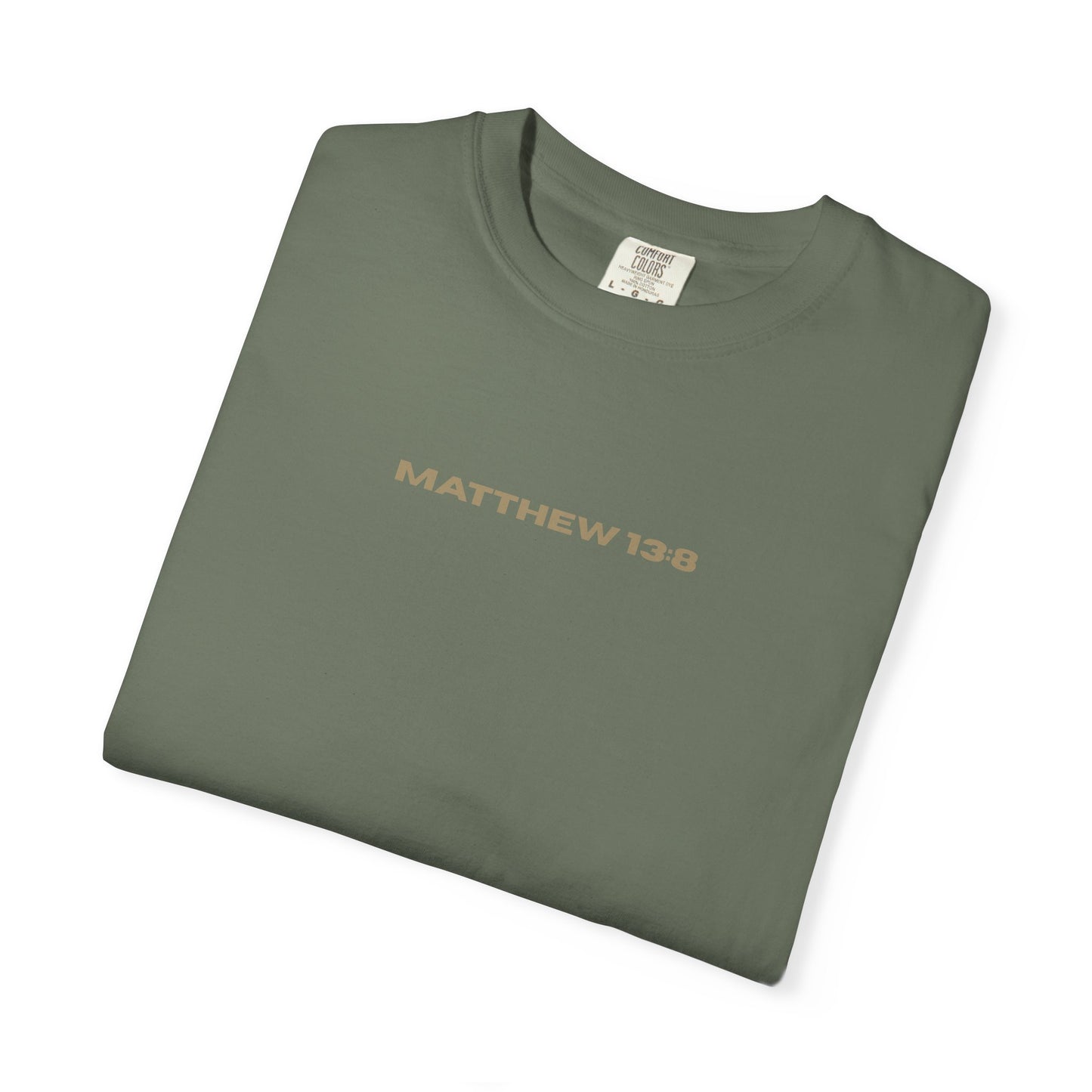 Matthew 13:8 and Blooming Flowers Design Graphic Tee