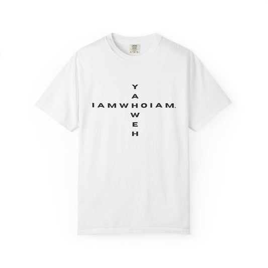 l AM who l AM / YAHWEH Cross Tee Faith-Inspired Unisex T-Shirt, Casual Christian Apparel, Gift for Believers, Everyday Wear