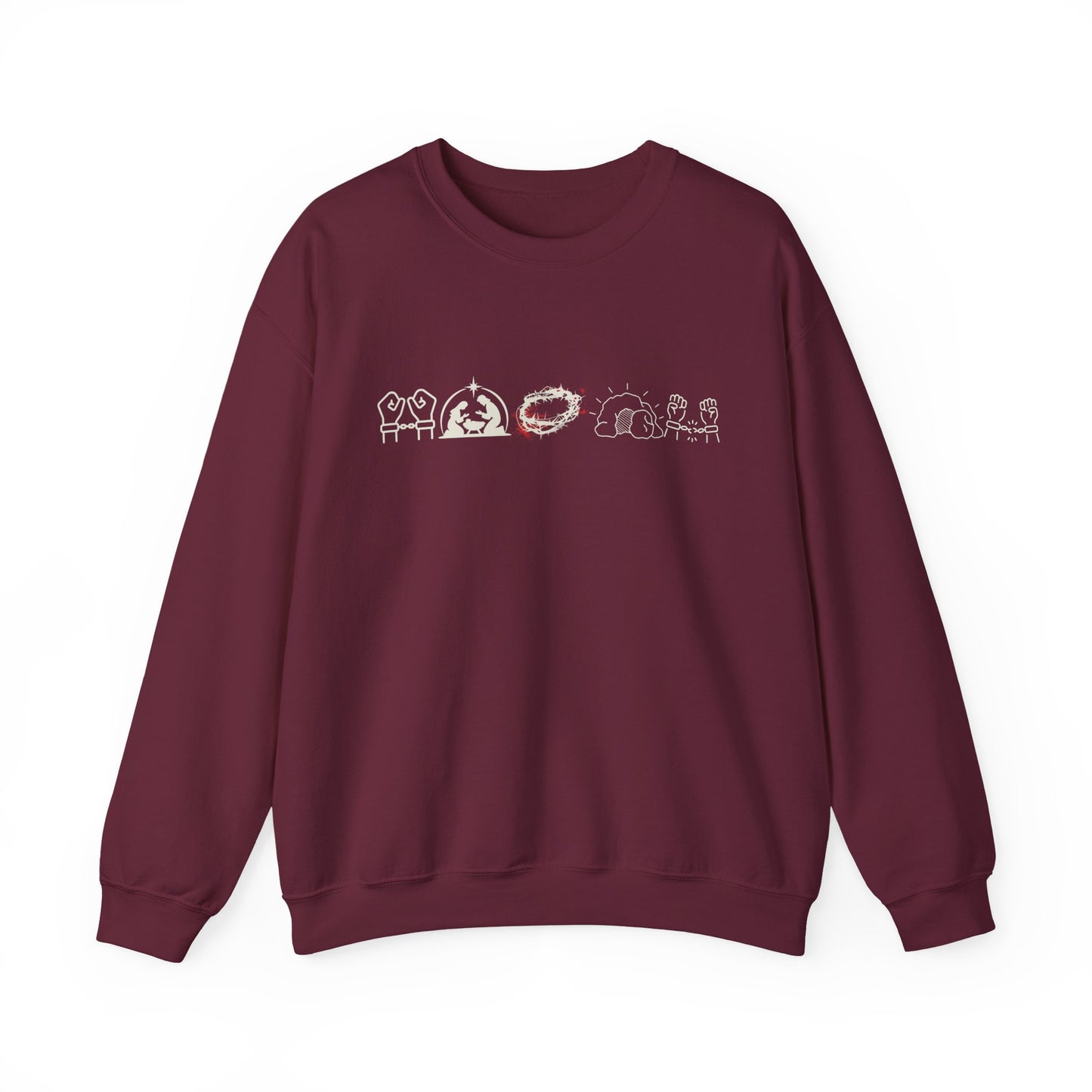 Christmas Crewneck Sweatshirt - From Chained to Free Design