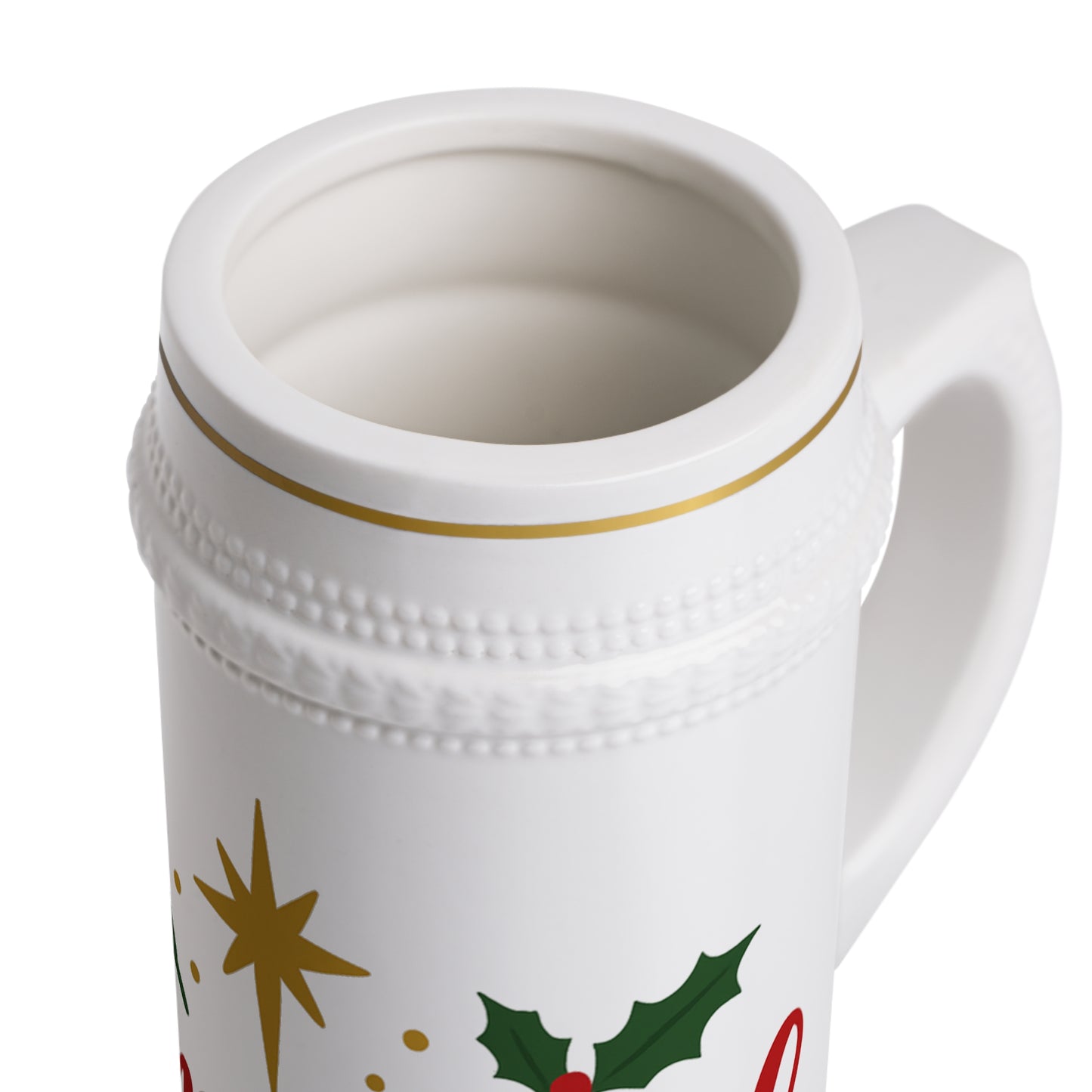 Festive Stein Mug - Joyful Beverage Holder for Christmas, Gifts for Him, Christmas Events, Cozy Decor