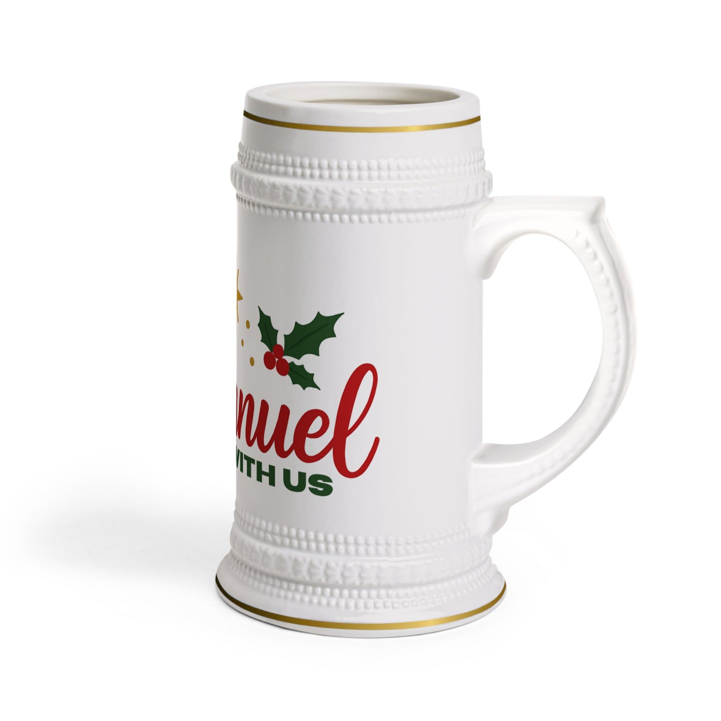 Festive Stein Mug - Joyful Beverage Holder for Christmas, Gifts for Him, Christmas Events, Cozy Decor