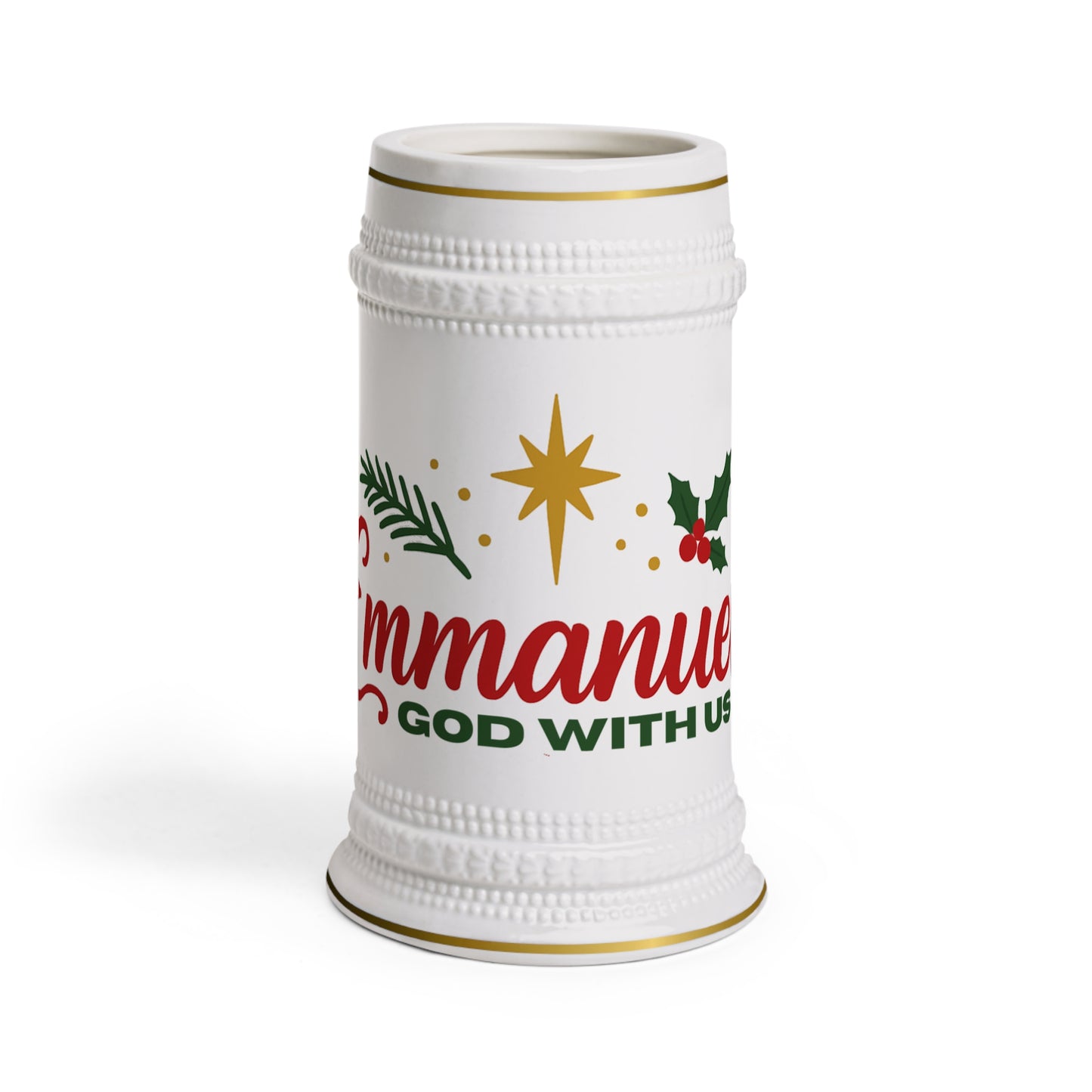 Festive Stein Mug - Joyful Beverage Holder for Christmas, Gifts for Him, Christmas Events, Cozy Decor