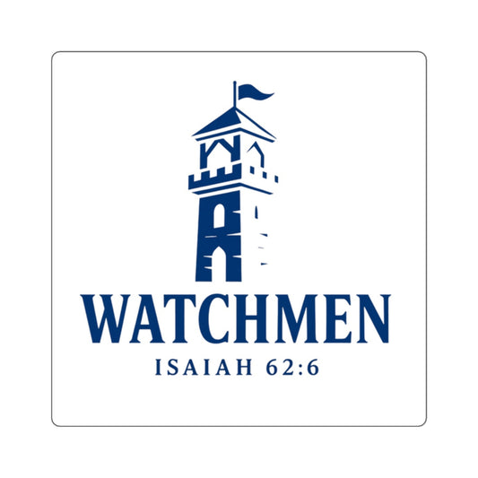 Watchmen Inspirational Square Stickers | Faith-Based Decor, Laptop Stickers, Religious Gifts, Motivational Wall Art, Isaiah 62:6