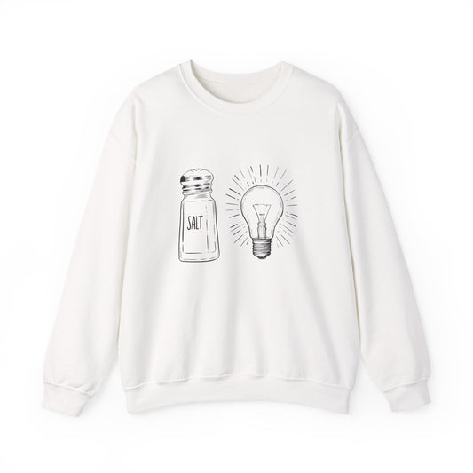 Salt & Light Crewneck Sweatshirt - Unisex Gift, Cozy Layer, Ideal for Everyday Wear, Casual Outfit, Unique Design